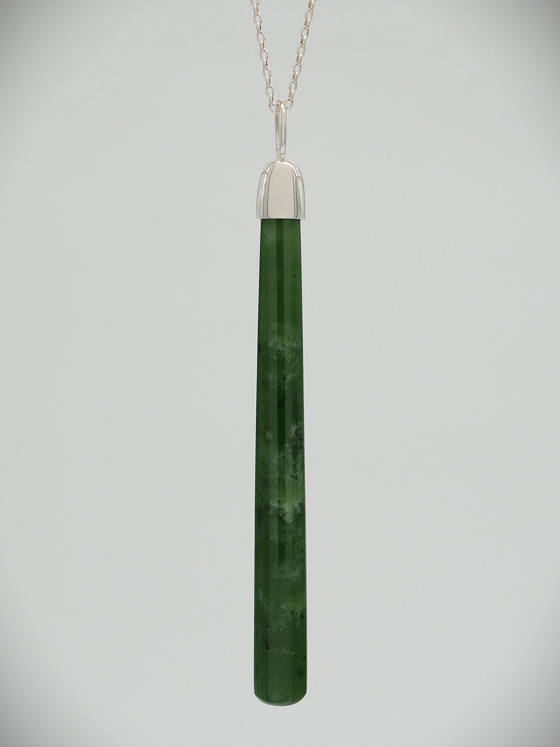 Moko Pounamu Kuru NZ Genuine Kahotea Greenstone and Sterling Silver - Whakatipu