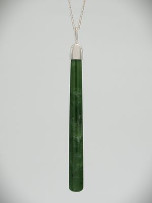 Moko Pounamu Kuru NZ Genuine Kahotea Greenstone and Sterling Silver - Whakatipu