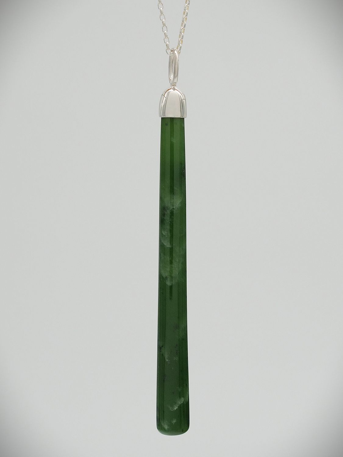 Moko Pounamu Kuru NZ Genuine Kahotea Greenstone and Sterling Silver - Ti Kouka
