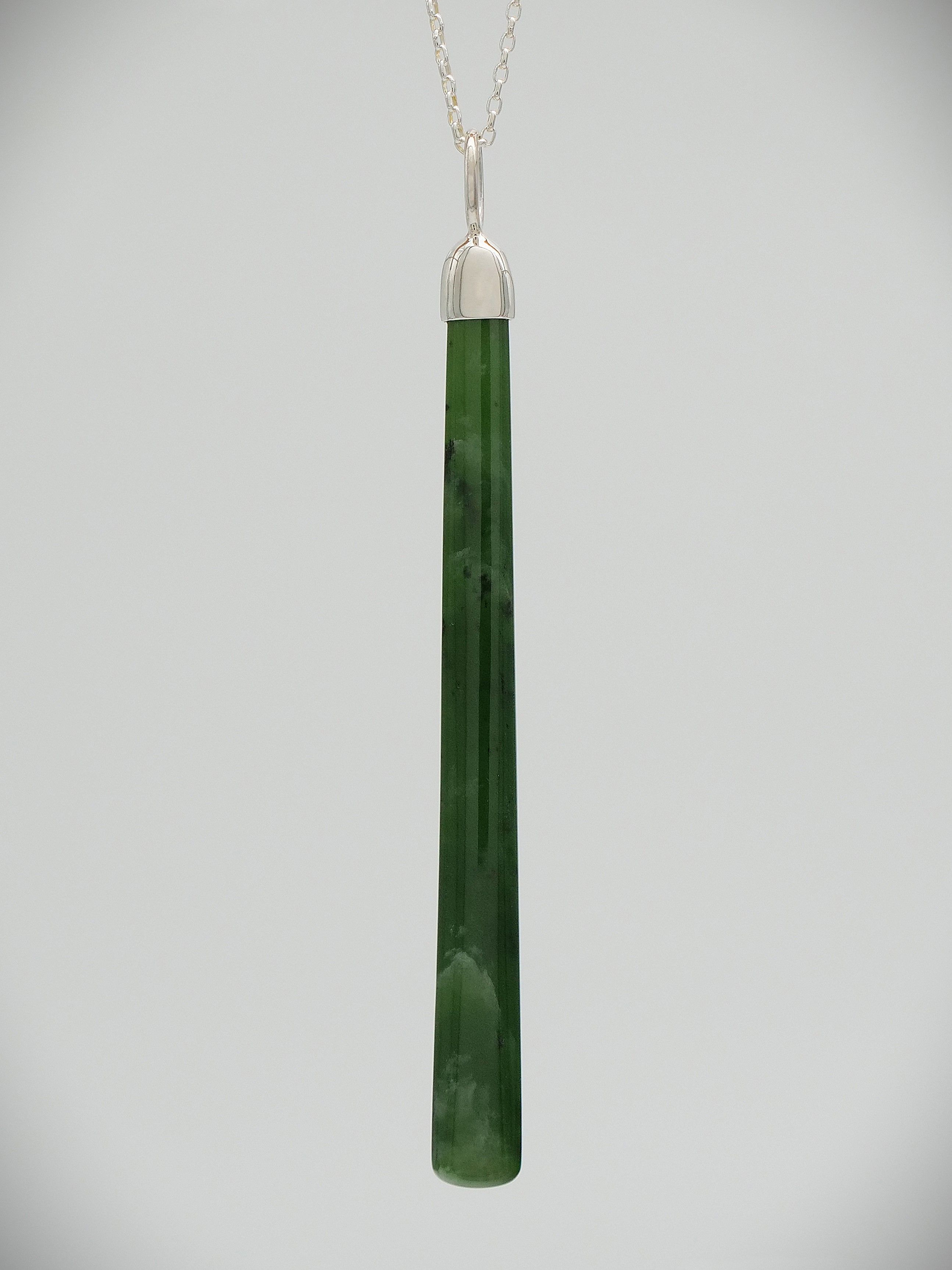 Moko Pounamu Kuru NZ Genuine Kahotea Greenstone and Sterling Silver - Ti Kouka