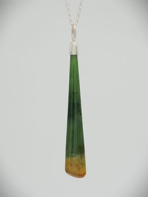 Moko Pounamu Kuru NZ Genuine Kahurangi Flower Greenstone and Sterling Silver - Rapaki