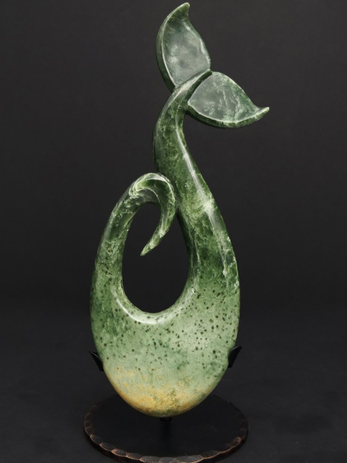 Moko Pounamu Hei Matau NZ Genuine Marsden Flower Greenstone - Nga Tupuna