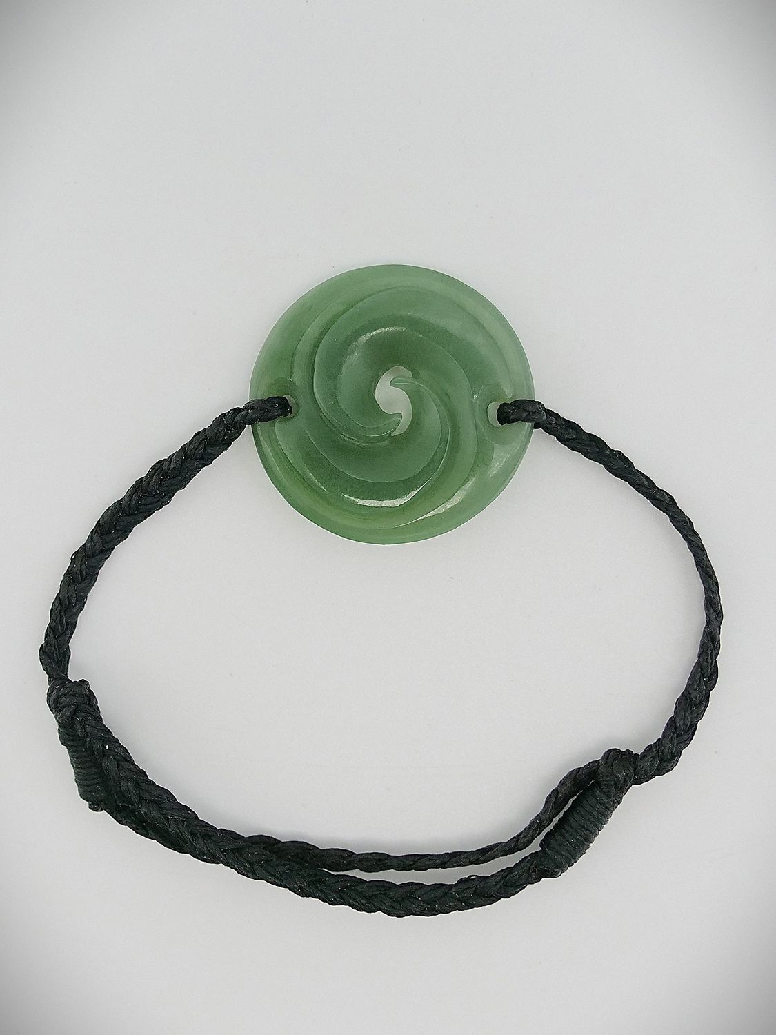 Moko Pounamu Adjustable Bracelet NZ Genuine Inanga Greenstone - Rakahuri