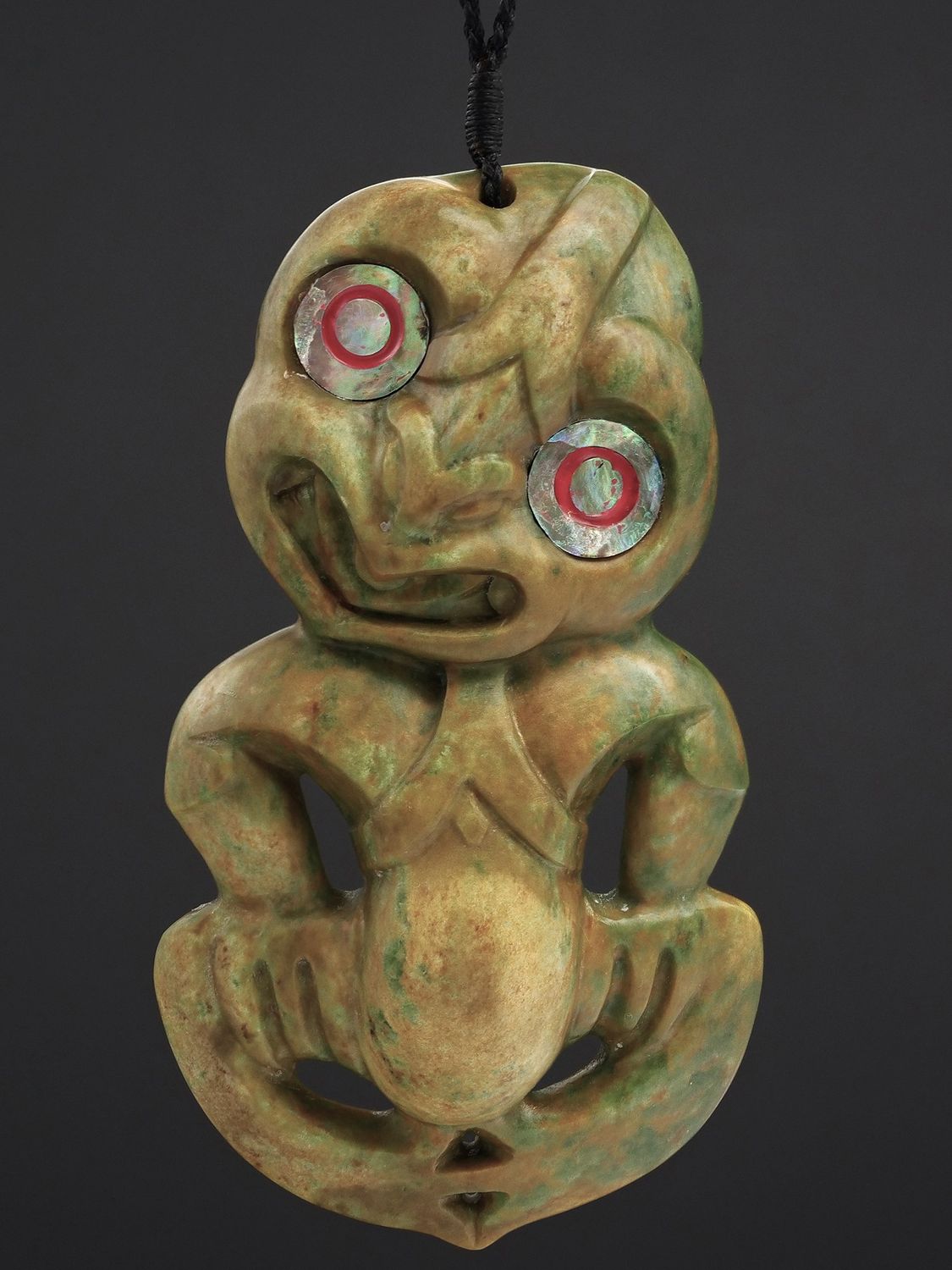 Moko Pounamu Hei Tiki NZ Genuine Marsden Flower Greenstone - Kahuraki