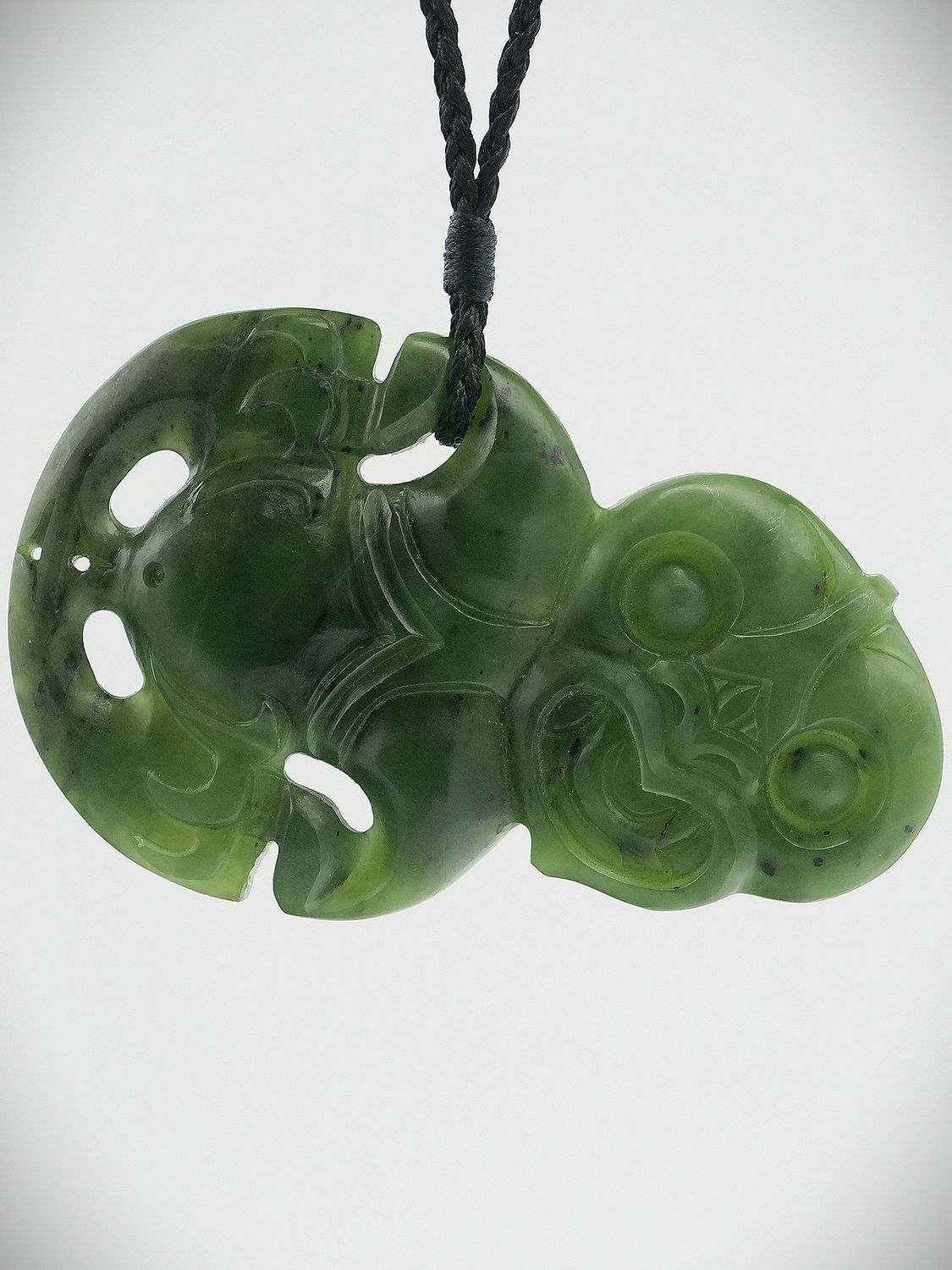 Moko Pounamu Hei Tiki Genuine NZ Kahurangi Greenstone  - Tiritiri