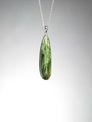 Moko Pounamu Kahurangi Flower Greenstone and Sterling Silver Pendant 00895