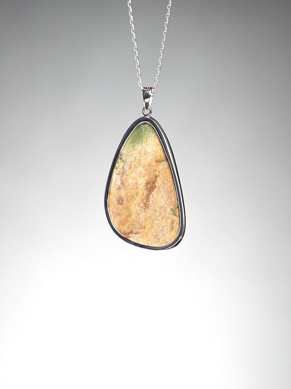Moko Pounamu Raukaraka Greenstone and Sterling Silver Pendant 00909