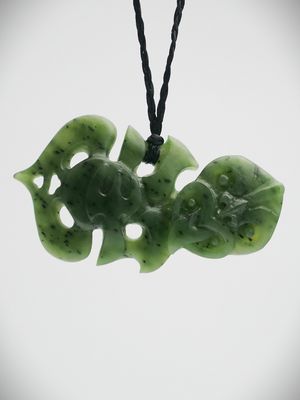 Moko Pounamu Hei Tiki NZ Genuine Kawakawa Greenstone - Arapohue