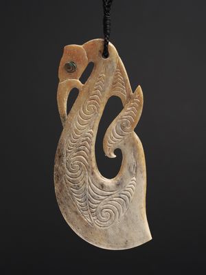 Moko Pounamu Manaia Genuine Whale Bone Carving - Mina