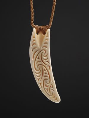 Moko Pounamu Whale Tooth  Rei Puta (Eye Tooth) - Rotorua