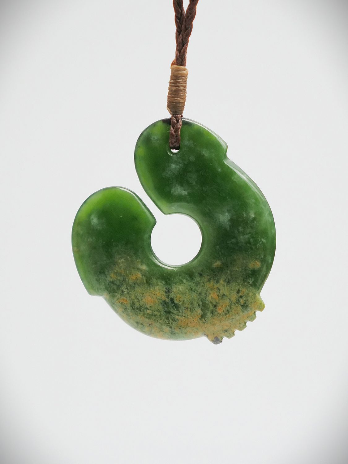 Moko Pounamu Kaka Pōria NZ Genuine Kahurangi Flower Greenstone -Wairau