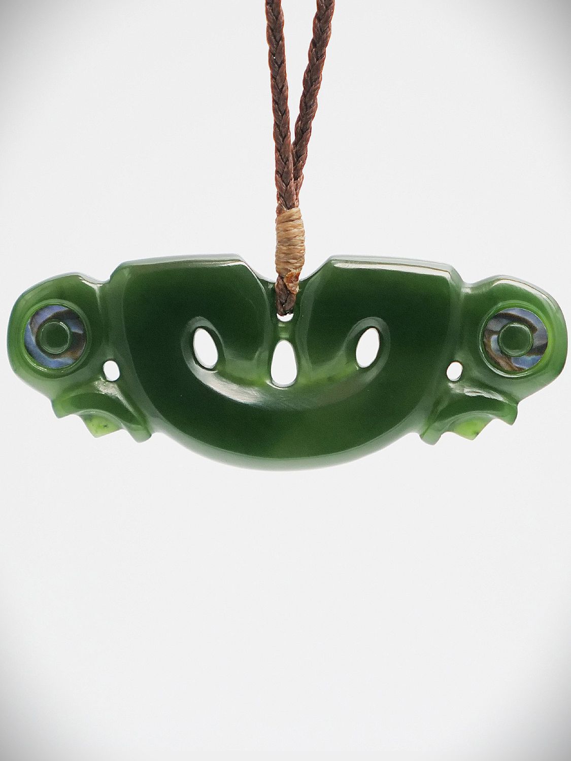 Moko Pounamu Peka Peka Manaia NZ Genuine Kawakawa Greenstone - Hakatere