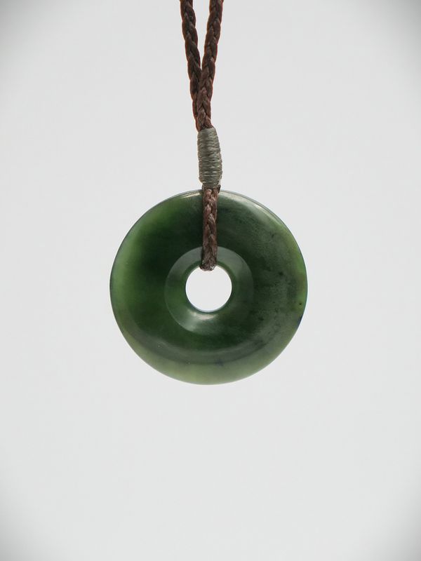 Moko Pounamu Porohita (Disc) NZ Genuine Kawakawa Flower Greenstone - Kaiteriteri