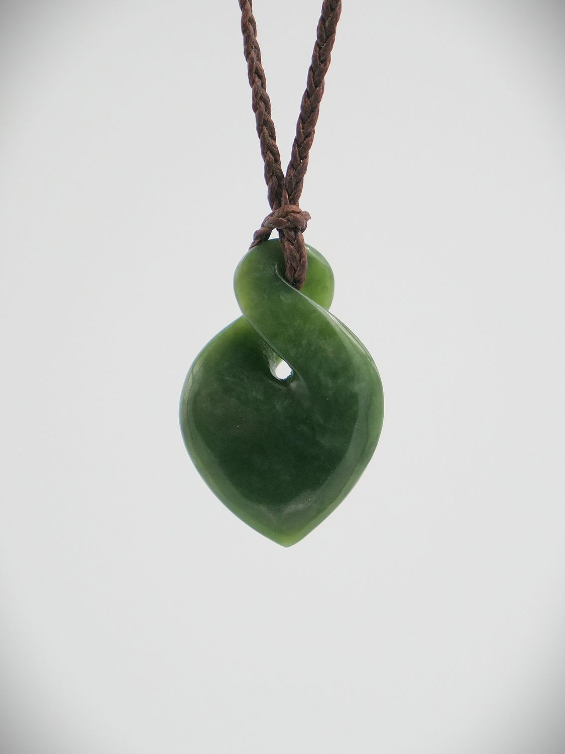 Moko Pounamu Single Pikorua (Twist) NZ Genuine Marsden Flower Greenstone - Ka Pukehore