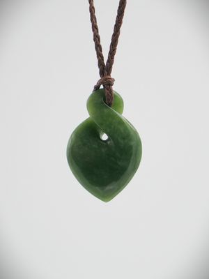 Moko Pounamu Single Pikorua (Twist) NZ Genuine Marsden Flower Greenstone - Ka Pukehore