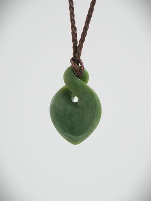 Moko Pounamu Single Pikorua (Twist) NZ Genuine Marsden Flower Greenstone - Uruwhenua