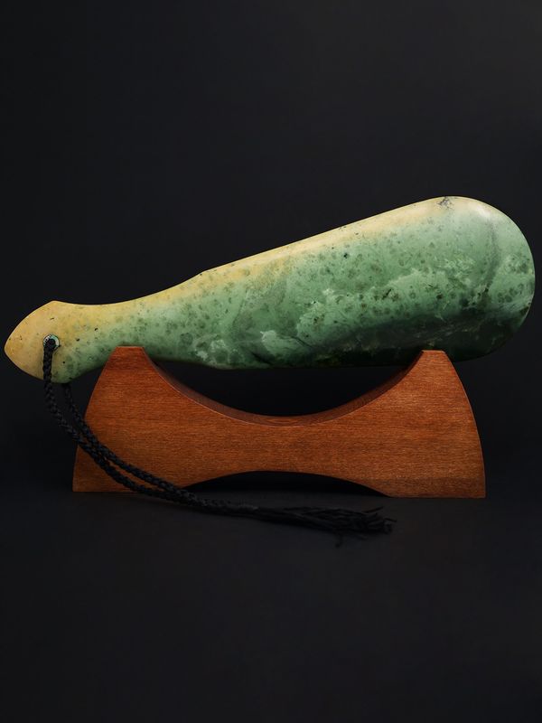 Moko Pounamu Mere NZ Genuine Marsden Flower Pounamu - Rarangi