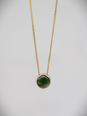 Moko Pounamu Slider NZ Genuine Kahurangi Flower Greenstone & 9ct Gold 13464