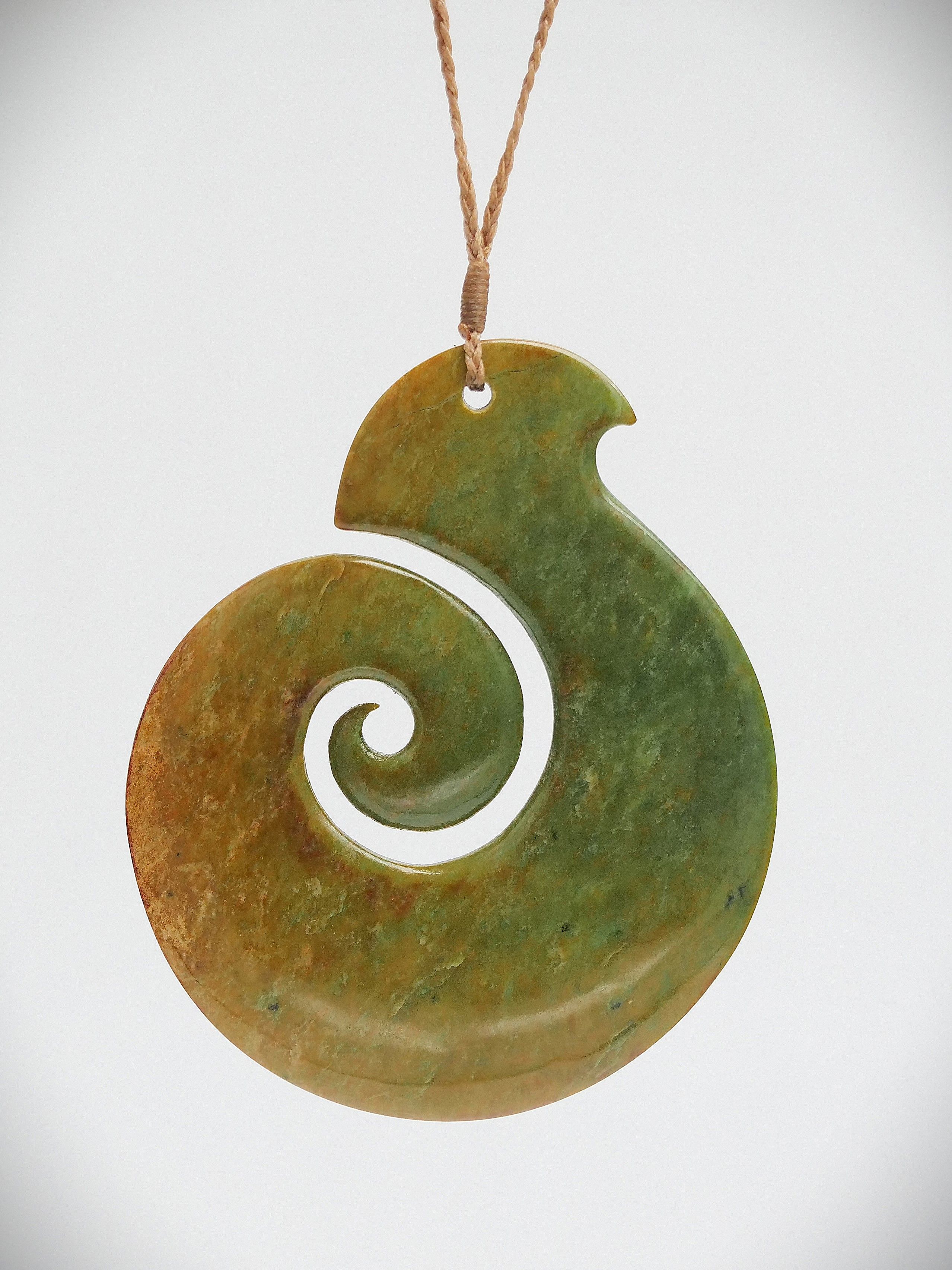 Moko Pounamu Koru NZ Genuine Raukaraka Greenstone - Titirangi