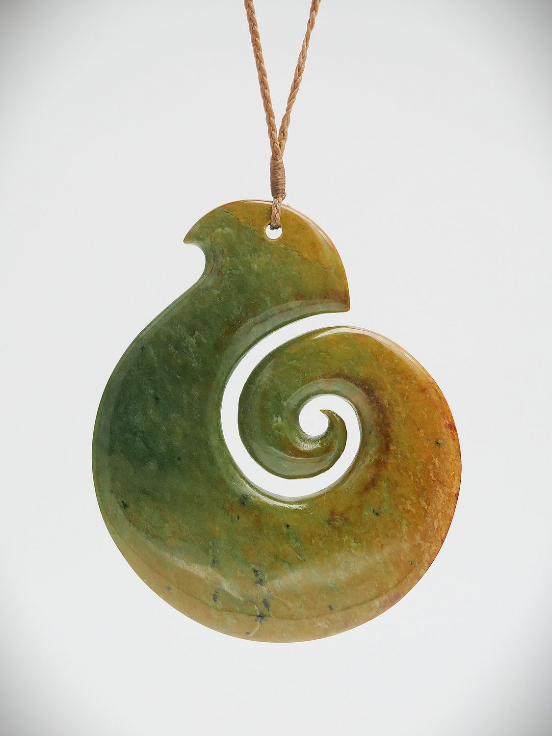 Moko Pounamu Koru NZ Genuine Raukaraka Greenstone - Titirangi