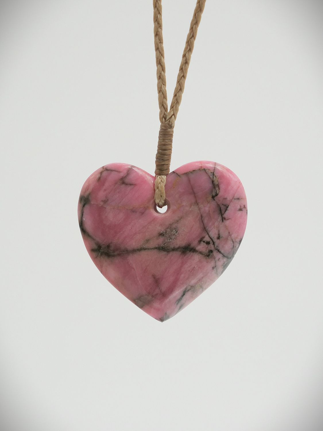 Moko Pounamu,   Heart NZ Genuine Rhodonite stone - Kenepuru