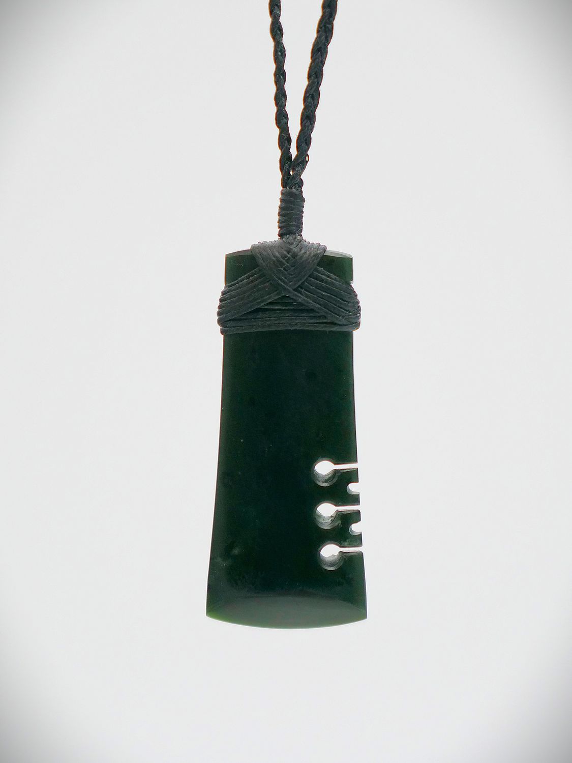 Moko Pounamu Notched Toki NZ Genuine Kawakawa Greenstone - Takamatua