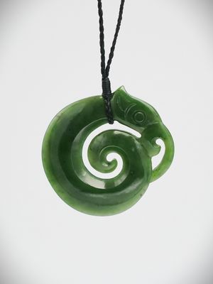 Moko Pounamu Koropepe NZ Genuine Kawakawa Greenstone - Mangatawhiri