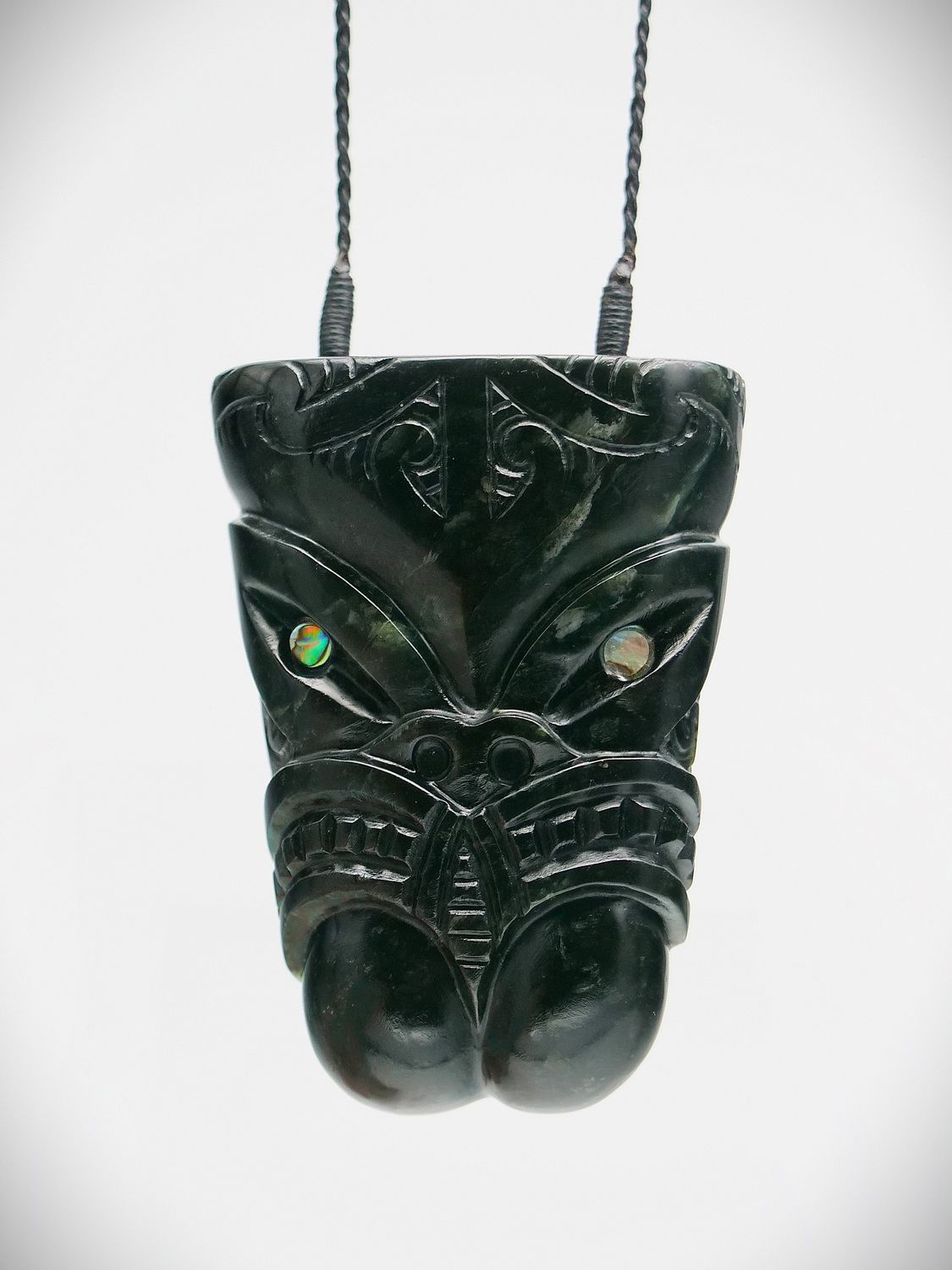Moko Pounamu Koruru NZ Genuine Tangiwai Greenstone - Moikarurangi