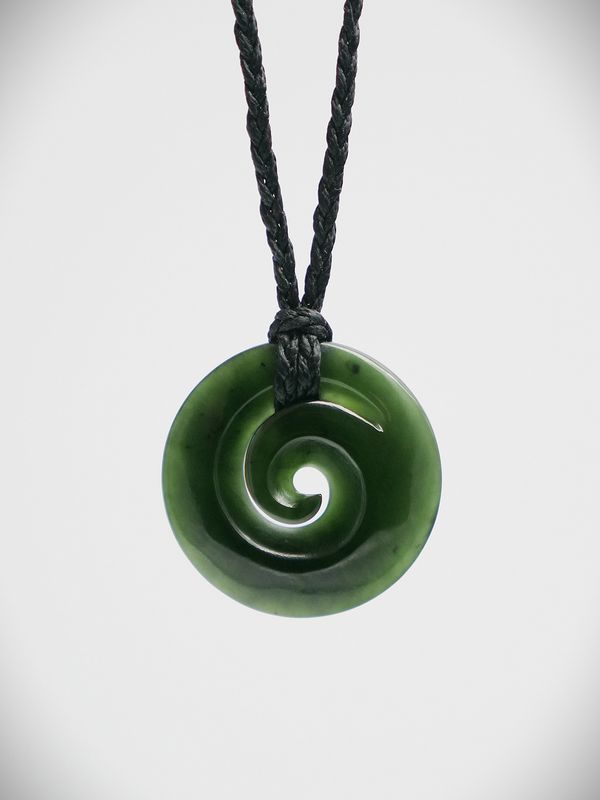 Moko Pounamu Koru NZ Genuine Kawakawa Greenstone - Umungata