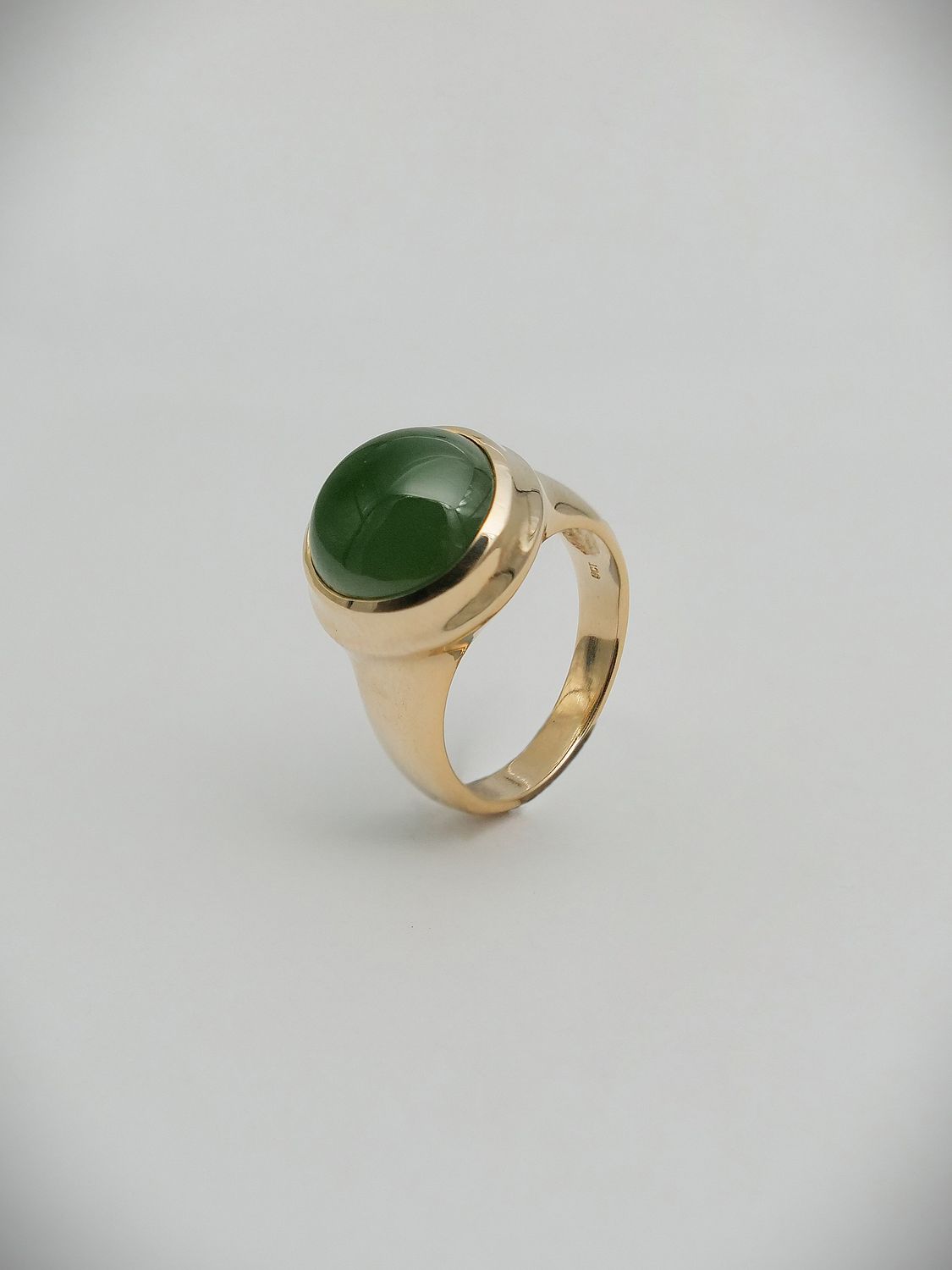 Moko Pounamu Gilt Jewellery Kahurangi Pounamu & 9ct Gold Ring 13557