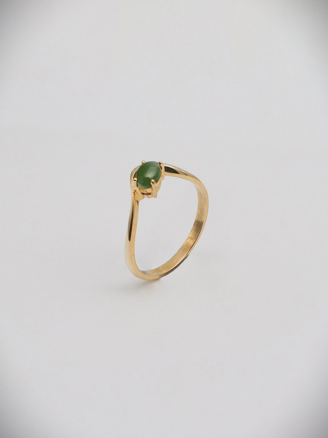 Moko Pounamu Gilt Jewellery Kahurangi Pounamu & 9ct Gold Ring 13558