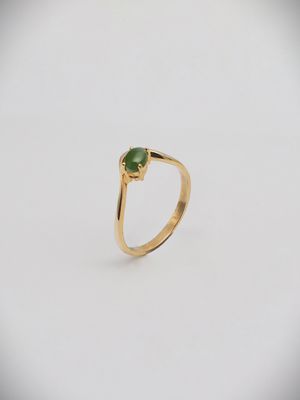 Moko Pounamu Gilt Jewellery Kahurangi Pounamu & 9ct Gold Ring 13558