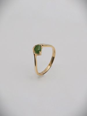 Moko Pounamu Gilt Jewellery Kahurangi Pounamu & 9ct Gold Ring