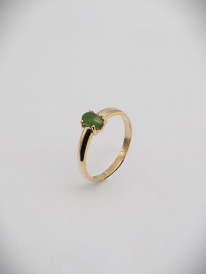 Moko Pounamu Gilt Jewellery Kahurangi Pounamu & 9ct Gold Ring 13563