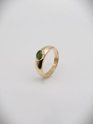 Moko Pounamu Gilt Jewellery Kahurangi Pounamu & 9ct Gold Ring 13564
