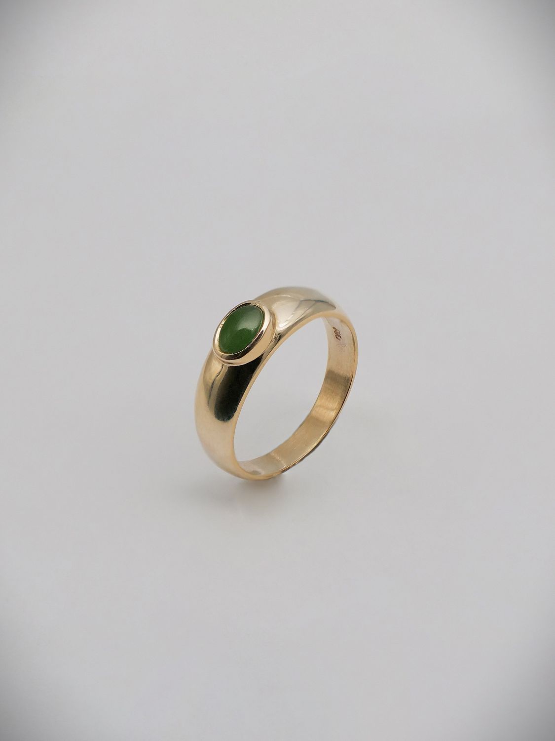 Moko Pounamu Gilt Jewellery Kahurangi Pounamu & 9ct Gold Ring 13565