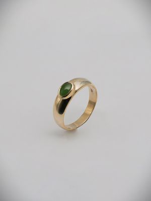 Moko Pounamu Gilt Jewellery Kahurangi Pounamu & 9ct Gold Ring 13565