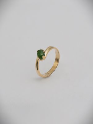 Moko Pounamu Gilt Jewellery Kahurangi Pounamu & 9ct Gold Ring 13571