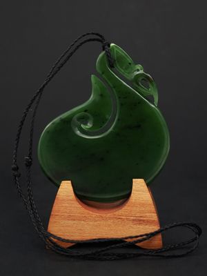 Moko Pounamu Manaia NZ Genuine Kawakawa Greenstone - Kekerengu