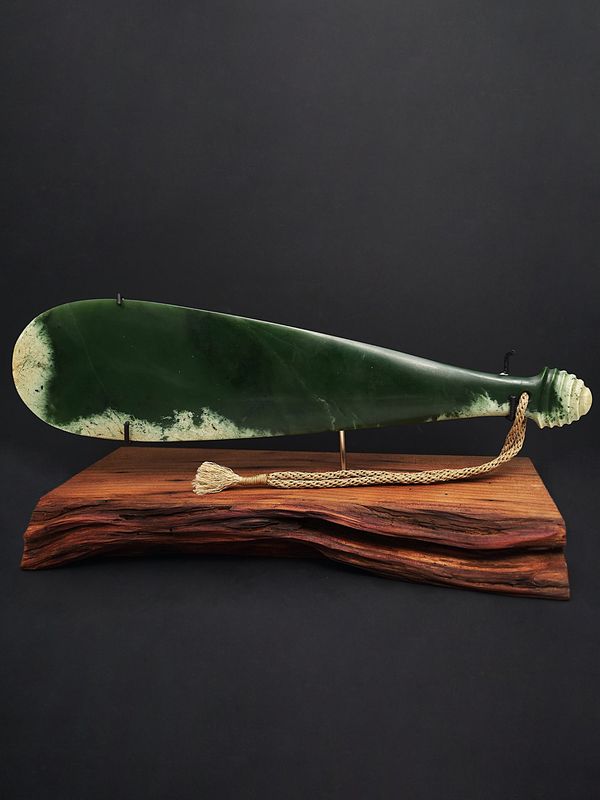 Moko Pounamu Mere NZ Genuine Kahurangi Flower Pounamu - Motueka