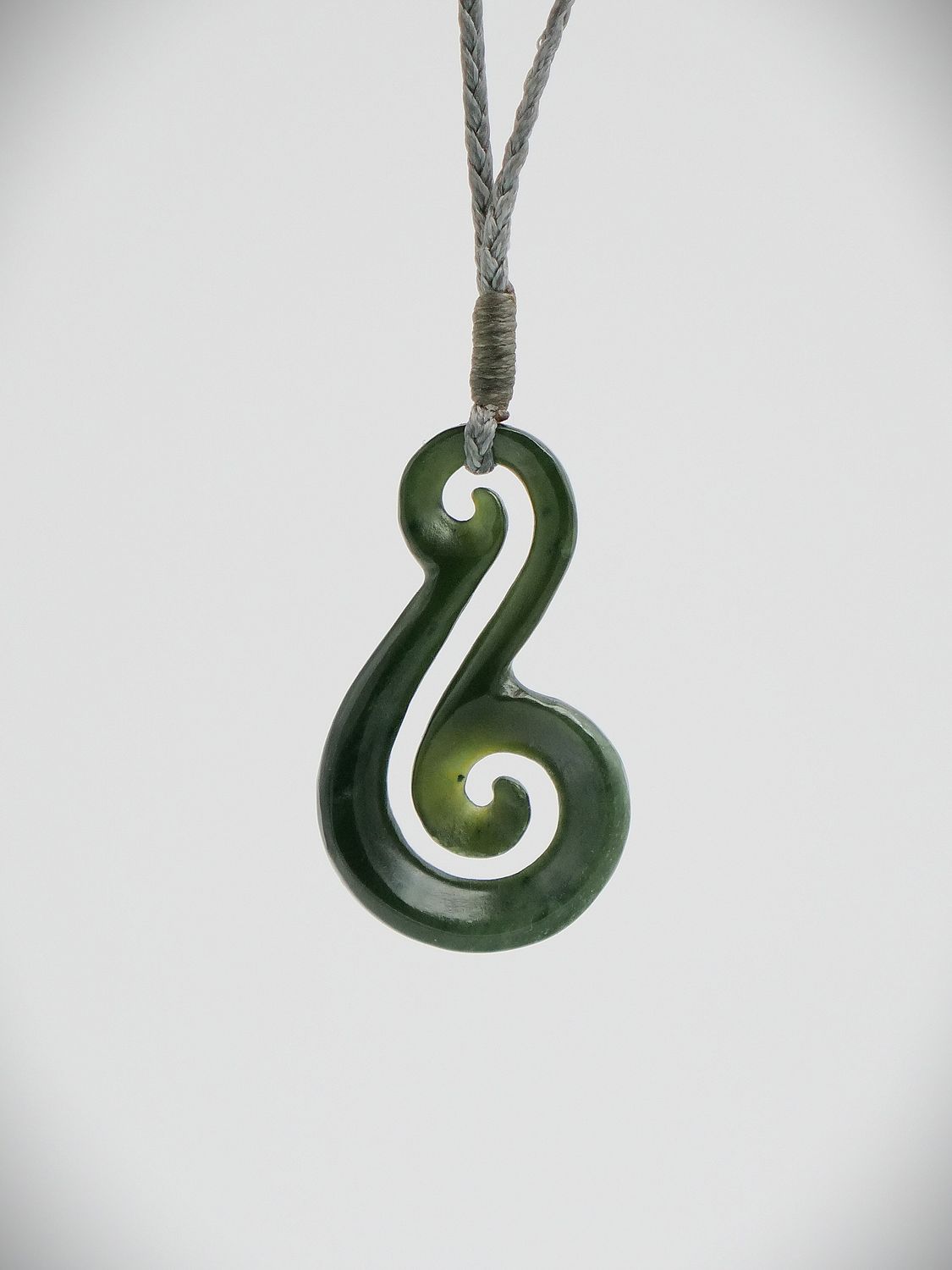 Moko Pounamu Contemporary Koru  NZ Genuine Kawakawa Flower Greenstone - Maraetai