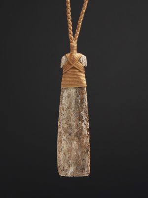 Moko Pounamu Toki Genuine Whale Bone Carving - Manaroa