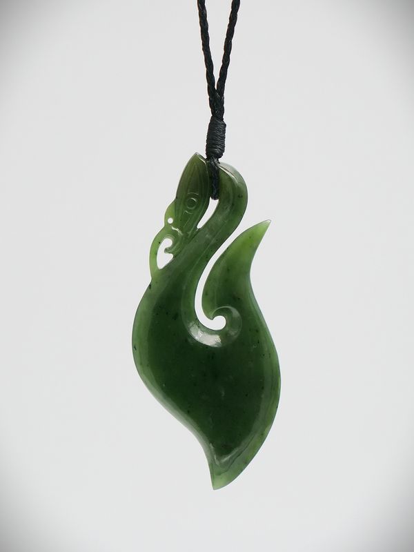 Moko Pounamu Manaia NZ Genuine Kawakawa Greenstone - Pohuenui