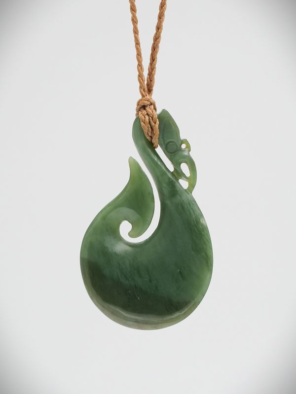 Moko Pounamu Manaia NZ Genuine Inanga Greenstone - Otahuna