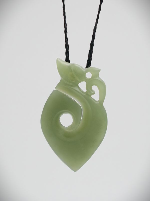 Moko Pounamu Manaia NZ Genuine Inanga Greenstone - Whakatahuri