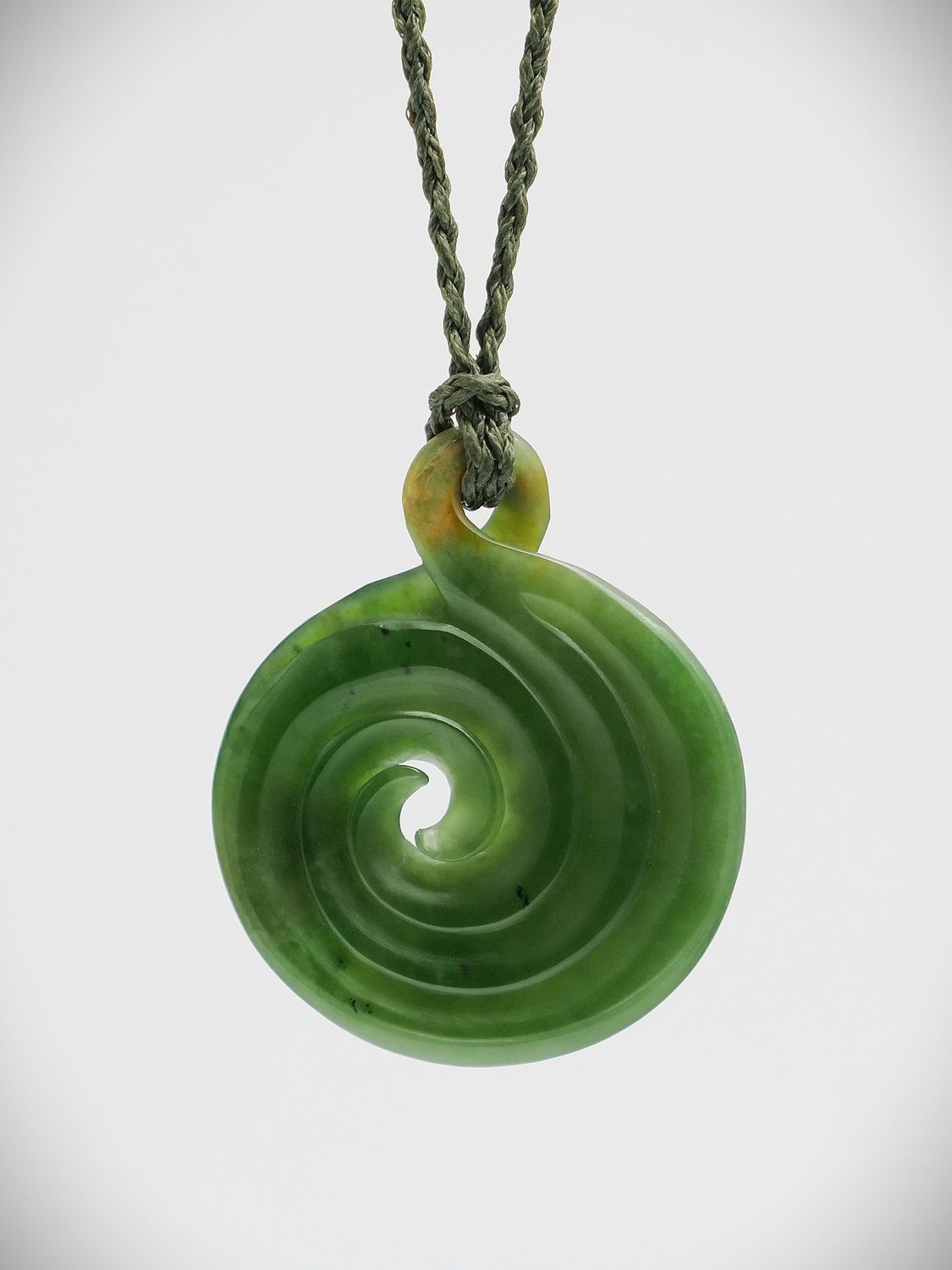 Moko Pounamu Pikorua Koru NZ Genuine Marsden Flower Greenstone - Waimangaroa
