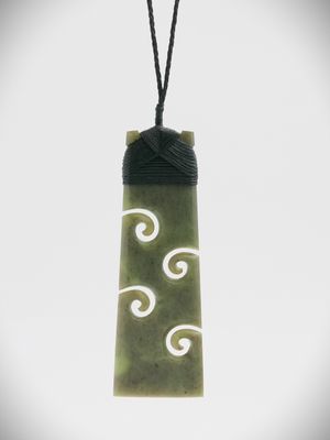 Moko Pounamu Koru Toki NZ Genuine Kawakawa Greenstone - Otaua