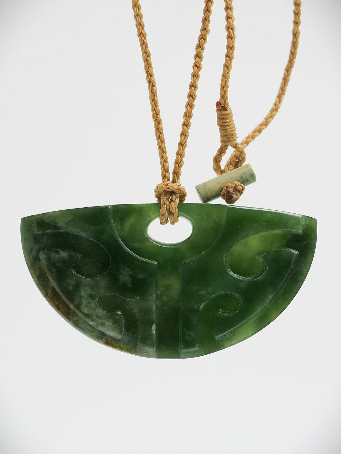 Moko Pounamu Kouma (Breastplate) NZ Genuine Marsden Flower Greenstone - Kauauroa