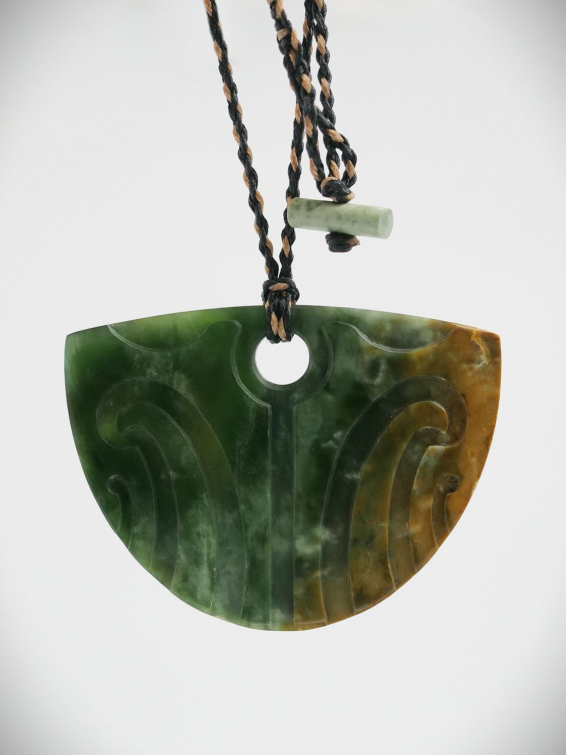 Moko Pounamu Kouma (Breastplate) NZ Genuine Raukaraka Greenstone - Miromiro