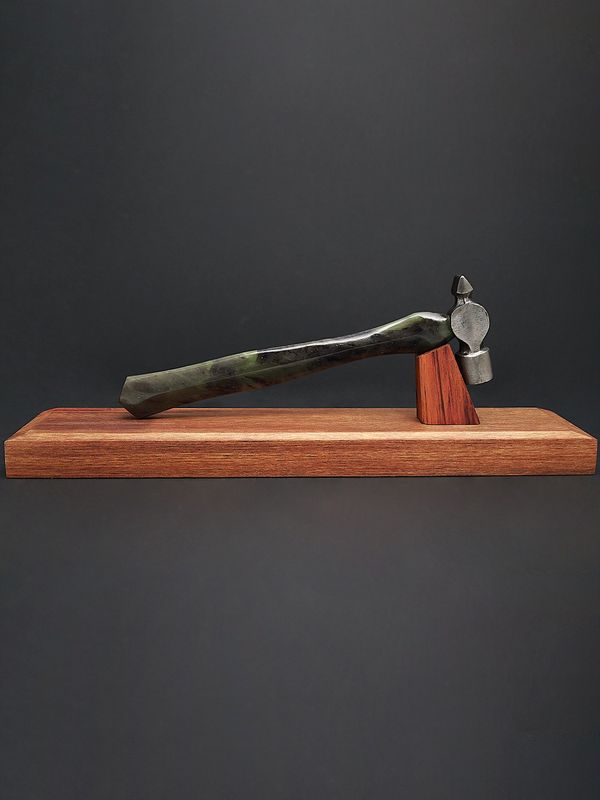 Moko Pounamu Cross Pein Hammer NZ Genuine Totoweka Greenstone - Taipare